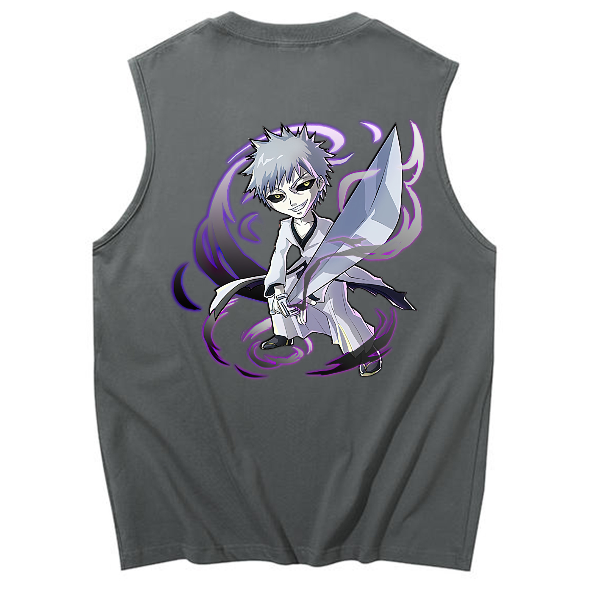 （画像用） ブリーチ 黒崎一護（くろさき いちご）BLEACH Kurosaki Ichigo コットン100％タンクトップ（背面プリント）